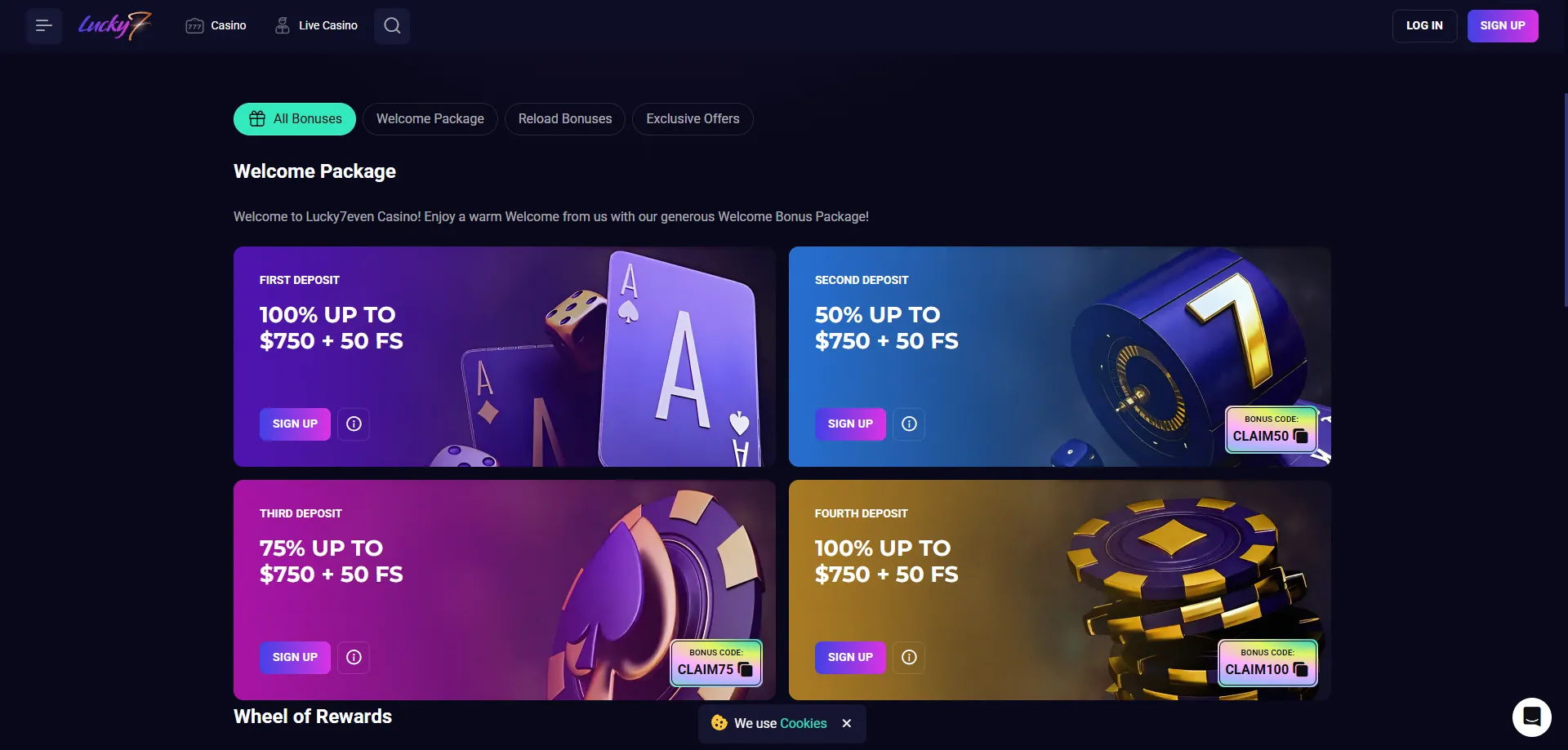 Lucky Seven Casino welcome bonus offer for NZ players 2026