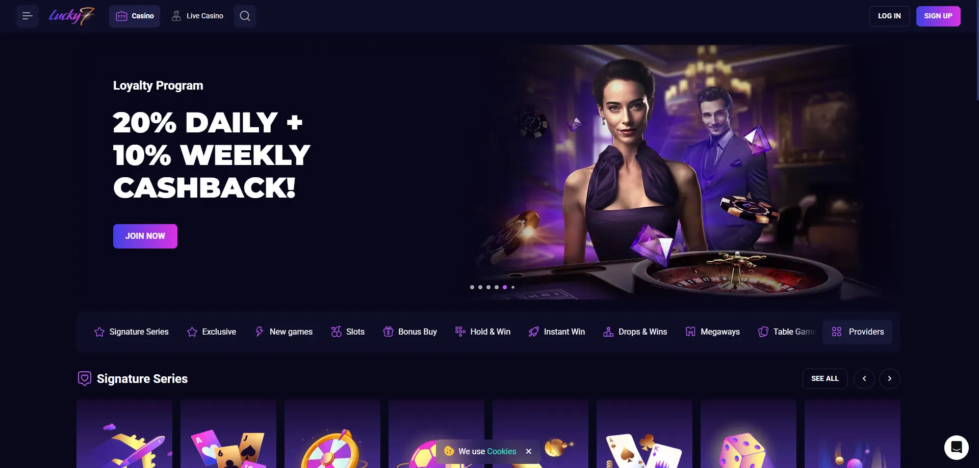 Lucky Seven Casino homepage overview – fast and modern online gaming