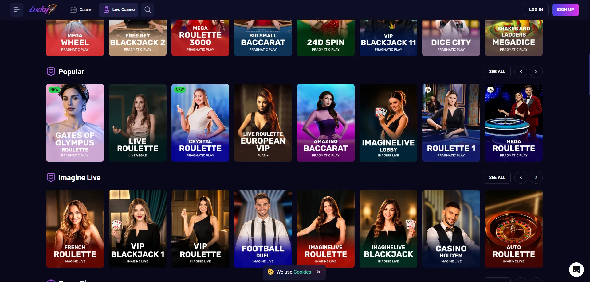 Lucky Seven Casino live casino and free spins promotions overview